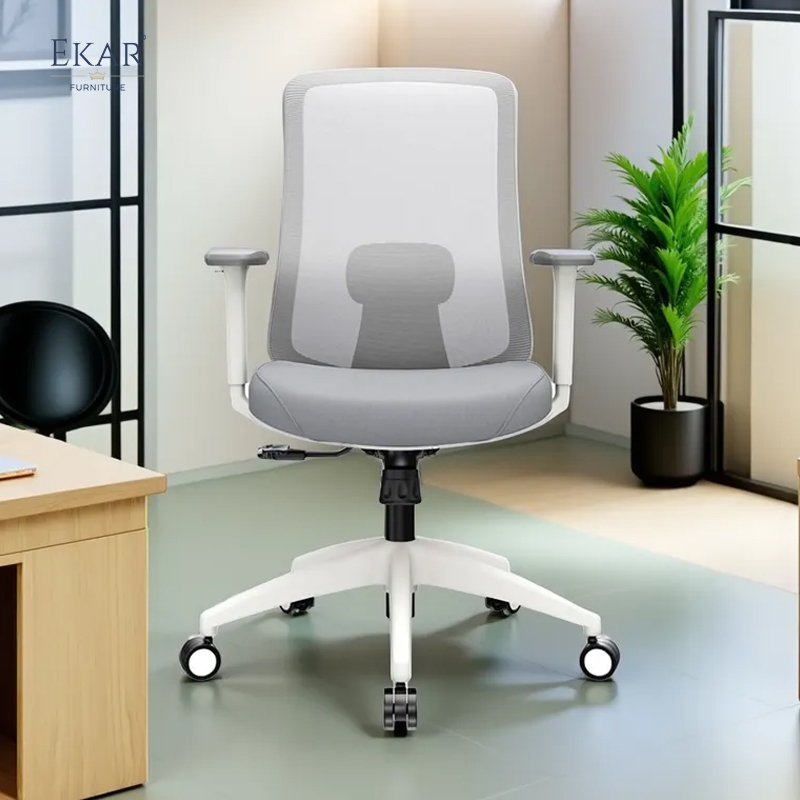 Modern Minimalist Plastic Office Chair with DuPont Mesh &amp; Wheels
