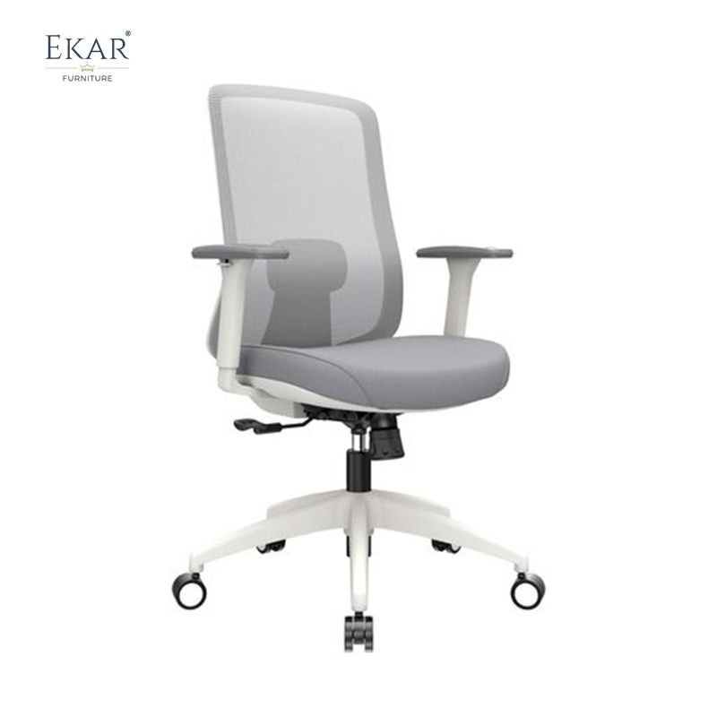 Modern Minimalist Plastic Office Chair with DuPont Mesh &amp; Wheels