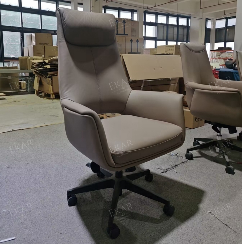 Real Leather Office Chair - Comfort Swivel Chair for Home Executives | S647-KRPY3