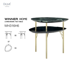 Modern Green Marble Side Table with Crystal Steel Legs