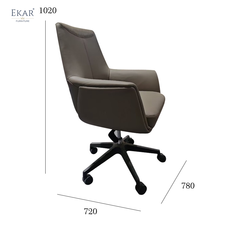 Real Leather Office Chair - Comfort Swivel Chair for Home Executives | S647-KRPY3