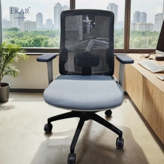 Modern Minimalist Plastic Office Chair with DuPont Mesh &amp; Wheels