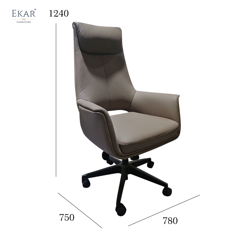 Real Leather Office Chair - Comfort Swivel Chair for Home Executives | S647-KRPY3