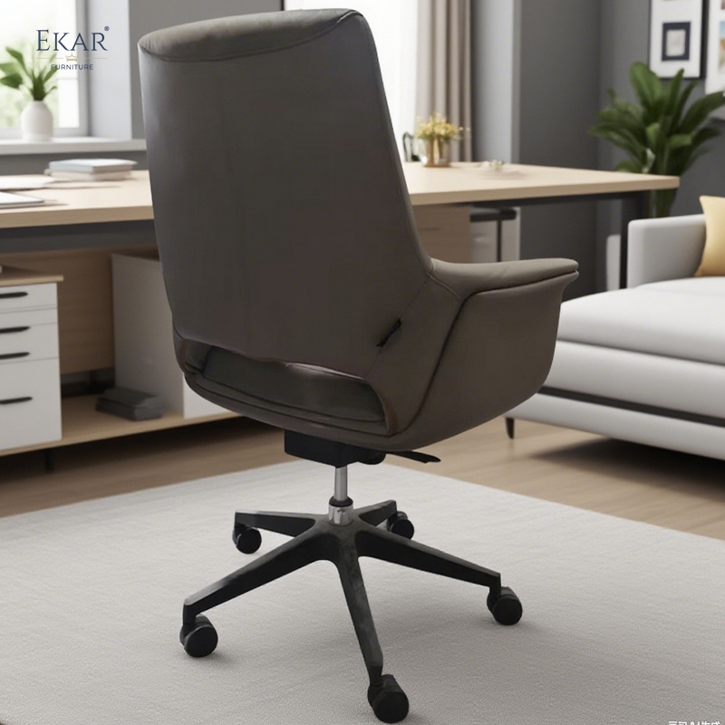 Real Leather Office Chair - Comfort Swivel Chair for Home Executives | S647-KRPY3