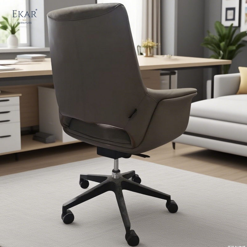 Real Leather Office Chair - Comfort Swivel Chair for Home Executives | S647-KRPY3