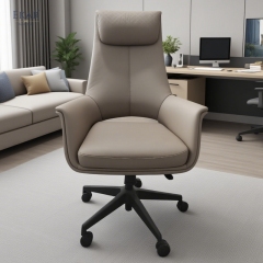 Real Leather Office Chair - Comfort Swivel Chair for Home Executives | S647-KRPY3