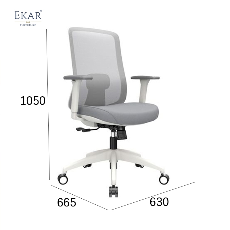 Modern Minimalist Plastic Office Chair with DuPont Mesh &amp; Wheels