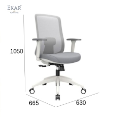 Modern Minimalist Plastic Office Chair with DuPont Mesh &amp; Wheels