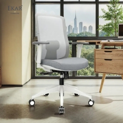 Modern Minimalist Plastic Office Chair with DuPont Mesh &amp; Wheels