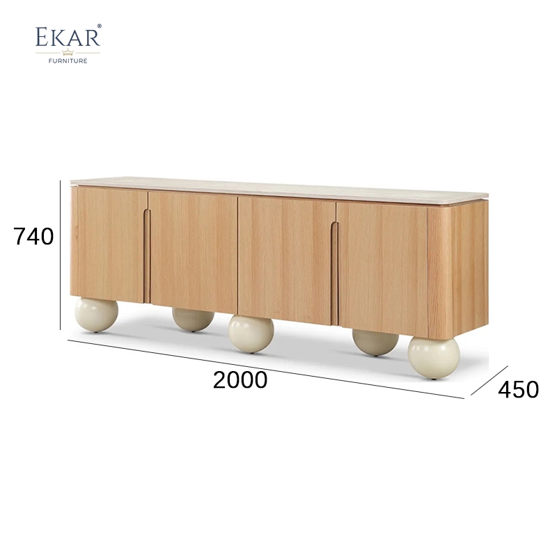 Modern Style Solid Wood Living Room Side Cabinet