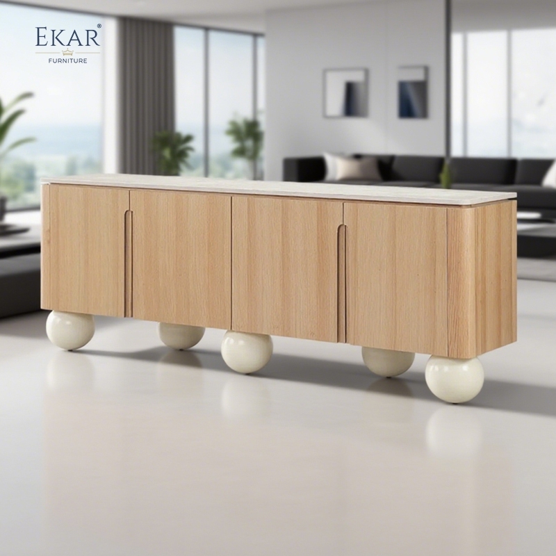Modern Style Solid Wood Living Room Side Cabinet