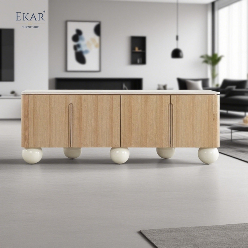 Modern Style Solid Wood Living Room Side Cabinet