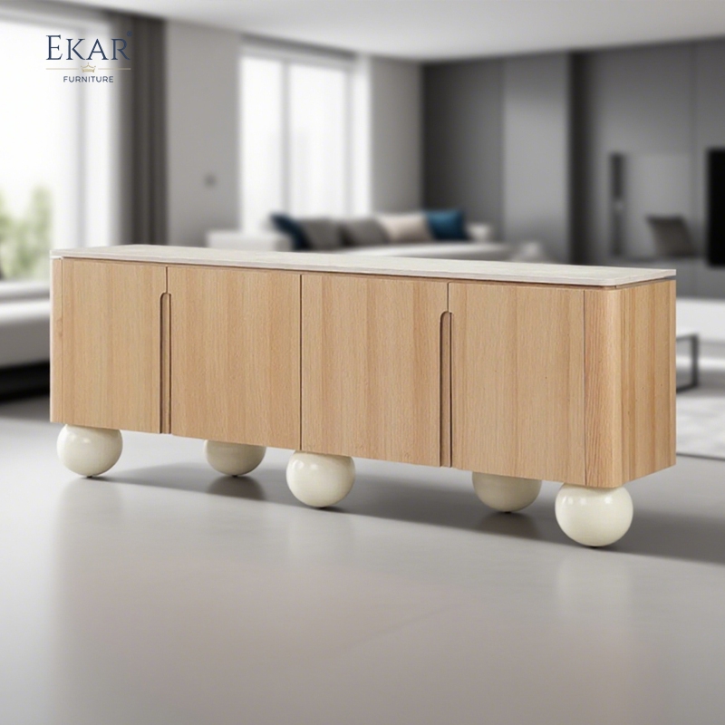 Modern Style Solid Wood Living Room Side Cabinet