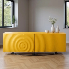 Modern Side Cabinet: Solid Wood Body with Stainless Steel Legs