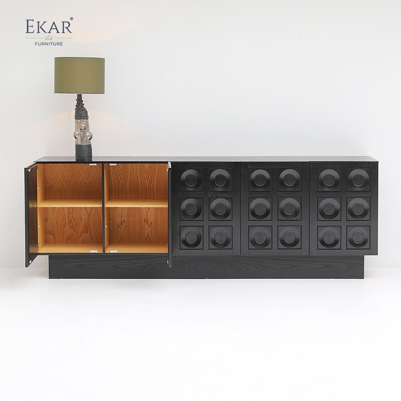 Modern Solid Wood Side Cabinet: Sleek Storage for Your Space