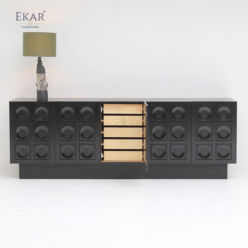 Modern Solid Wood Side Cabinet: Sleek Storage for Your Space
