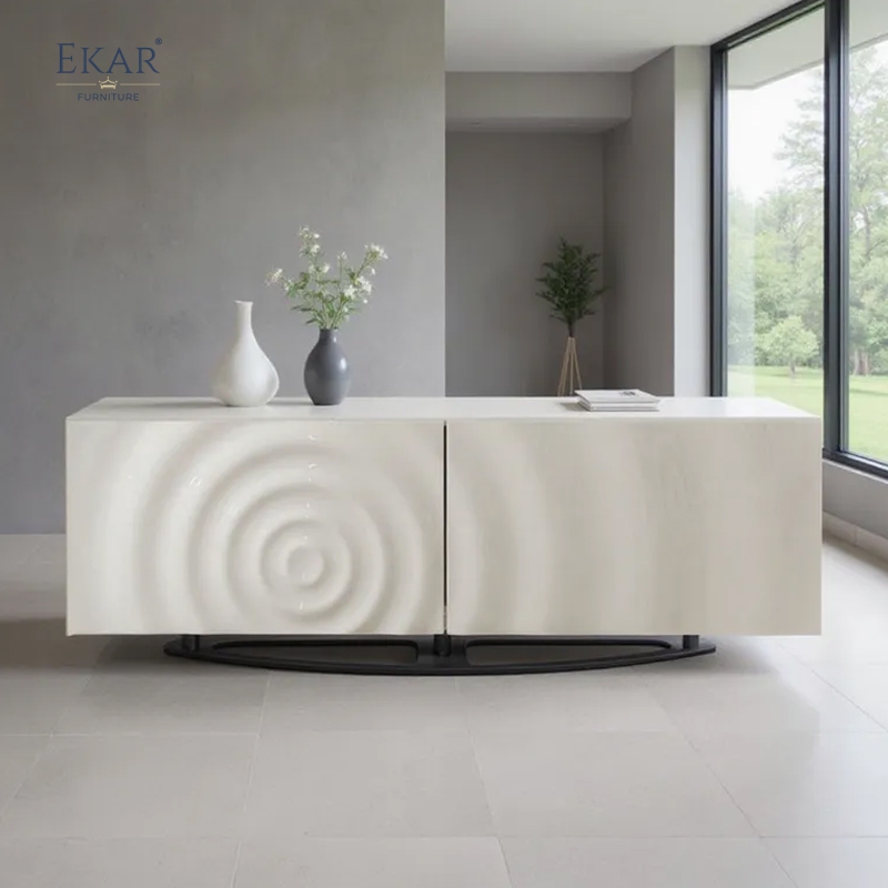 Modern Side Cabinet: Solid Wood Body with Stainless Steel Legs