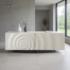 Modern Side Cabinet: Solid Wood Body with Stainless Steel Legs