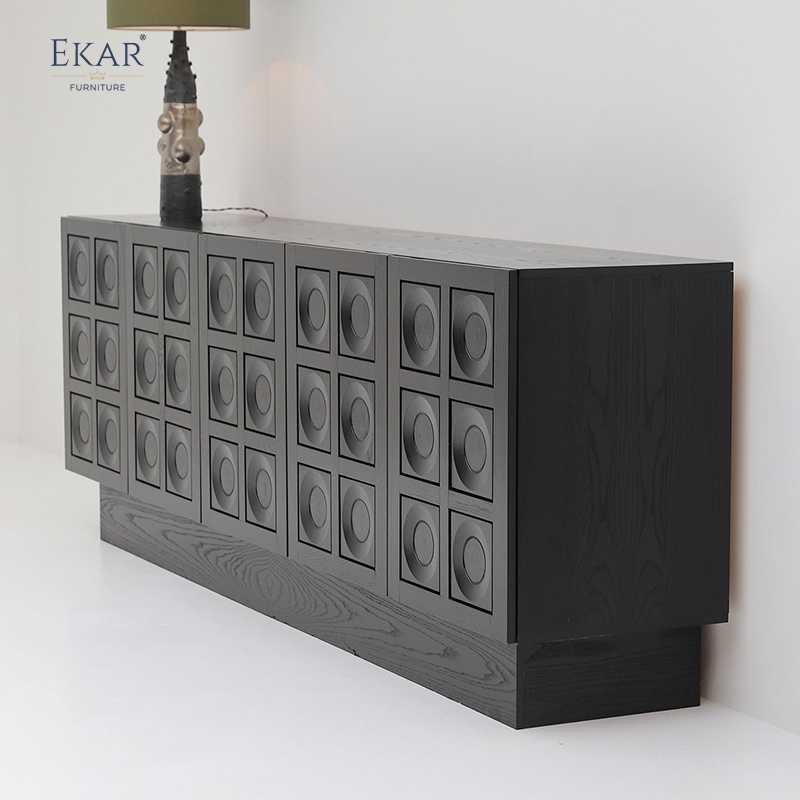 Modern Solid Wood Side Cabinet: Sleek Storage for Your Space