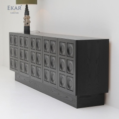 Modern Solid Wood Side Cabinet: Sleek Storage for Your Space