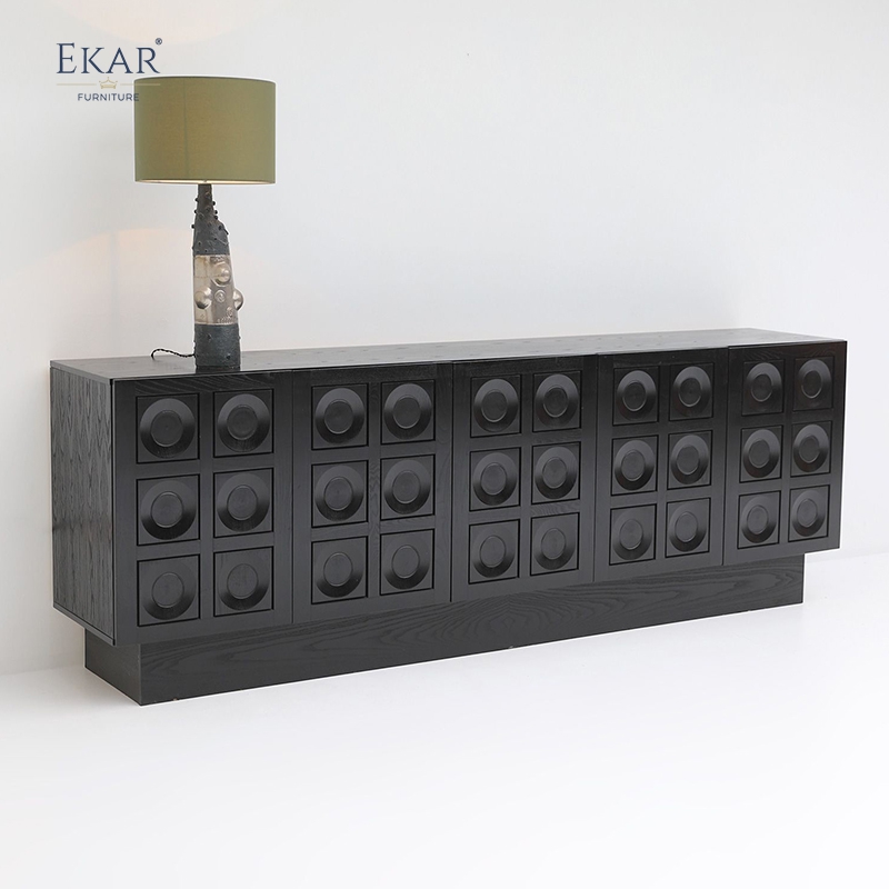Modern Solid Wood Side Cabinet: Sleek Storage for Your Space