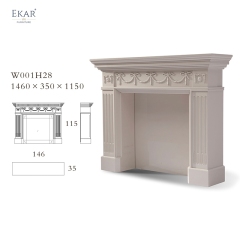 Modern living room white fireplace