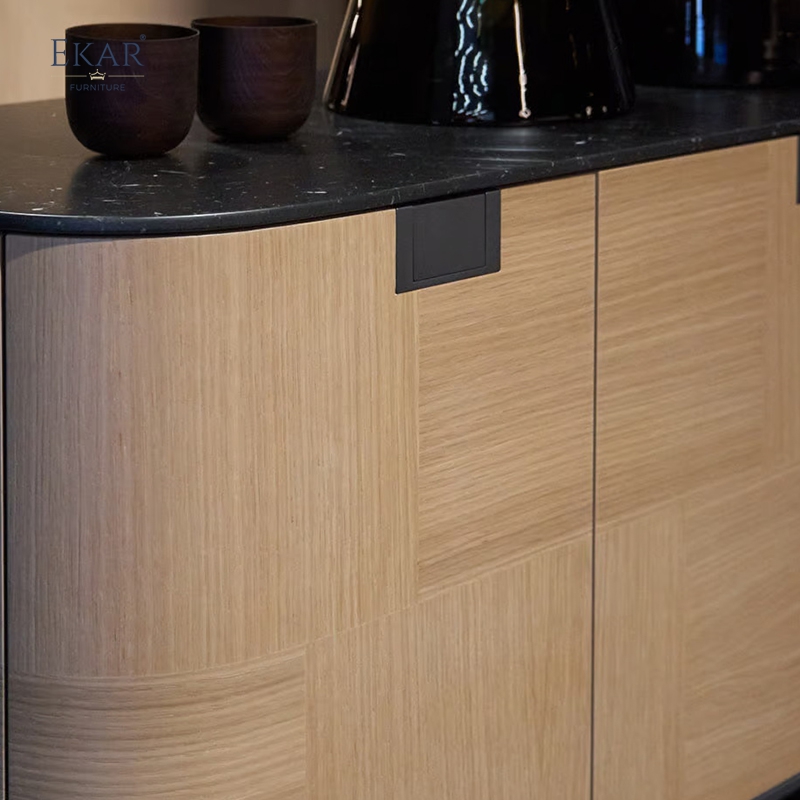 Modern Side Cabinet: Natural Marble Top with Stainless Steel Feet