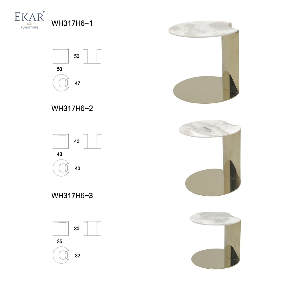 Hardware crystal steel marble panel combination corner table