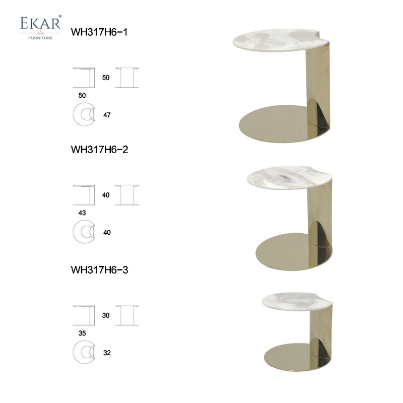 Hardware crystal steel marble panel combination corner table