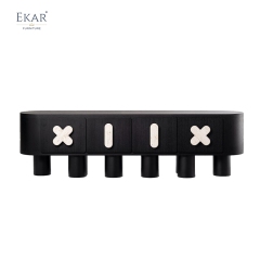 Modern Solid Wood Storage Cabinet with Natural Marble Handles