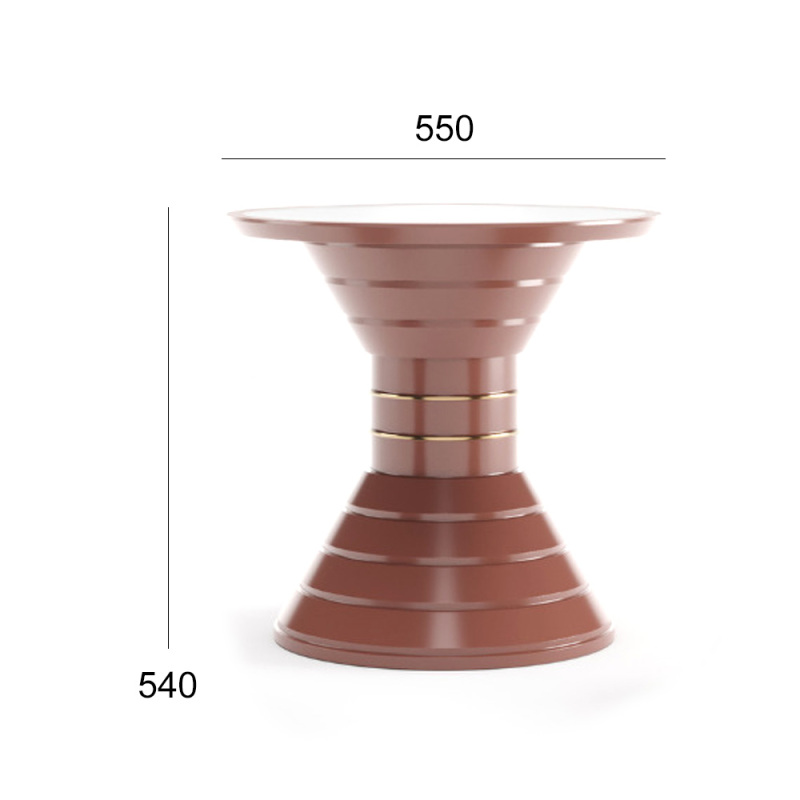 Modern Round Side Table with Wooden Top and Metal Frame for Living Room