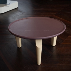 EKAR Solid wood round table side table, hollow table design