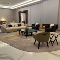 EKAR Solid wood round table side table, hollow table design