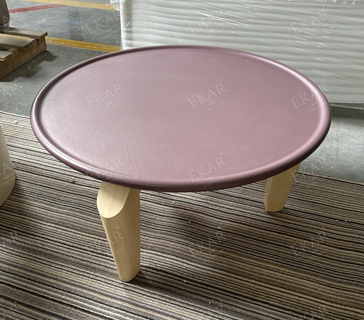 EKAR Solid wood round table side table, hollow table design
