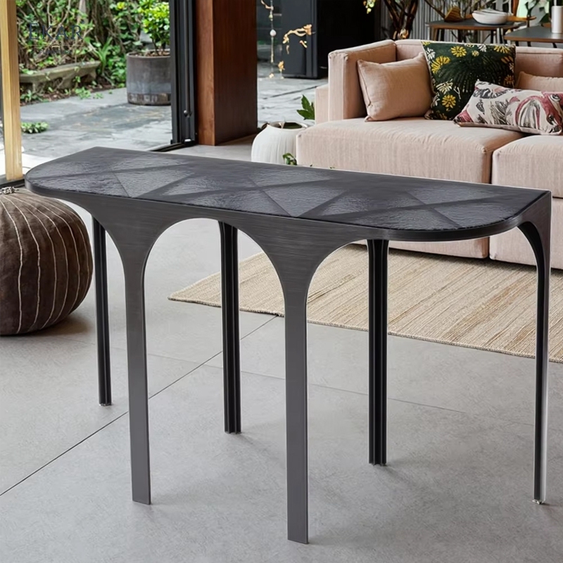 Zenith Stainless Steel Console Table – Sleek Accent for Entryways & Living Spaces