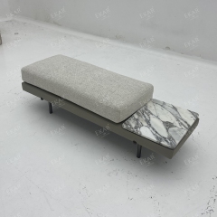 Modern Living Room Bench with Upholstered Seat and Wooden Legs