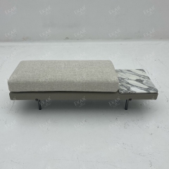 Modern Living Room Bench with Upholstered Seat and Wooden Legs
