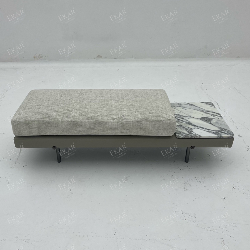 Modern Living Room Bench with Upholstered Seat and Wooden Legs