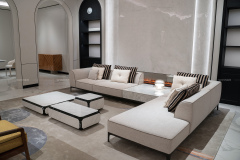 Modern stylish metal and marble finish rectangular coffee table suitable for home living room