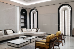 Modern stylish metal and marble finish rectangular coffee table suitable for home living room