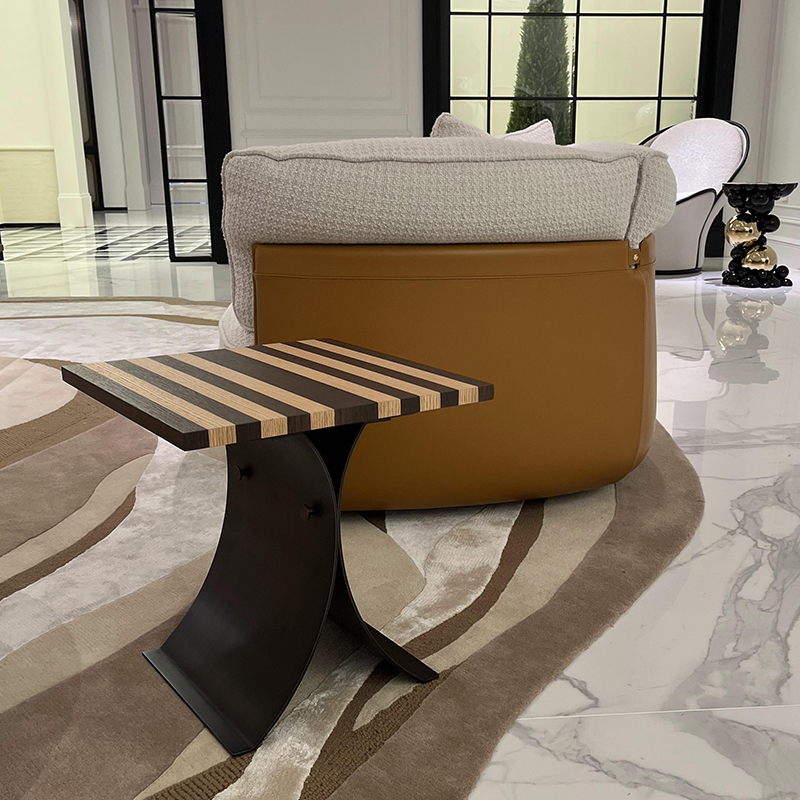 EKAR Modern Side Table with Stainless Steel Base