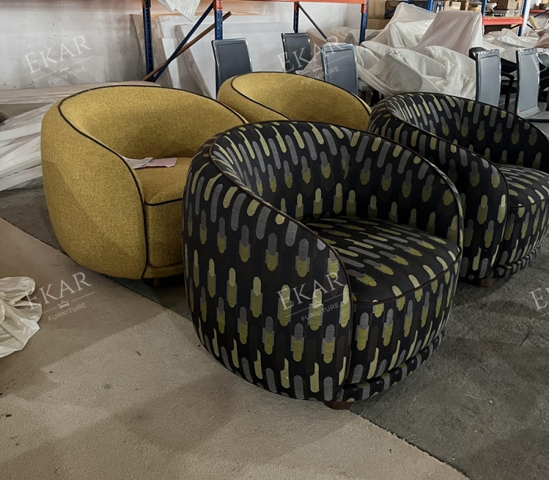 Chic Fabric Sofa, Solid Wood Legs & Sponge-for Villa/Hotel Luxury Touch FD202SF