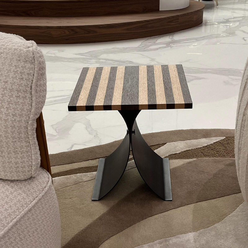 EKAR Modern Side Table with Stainless Steel Base