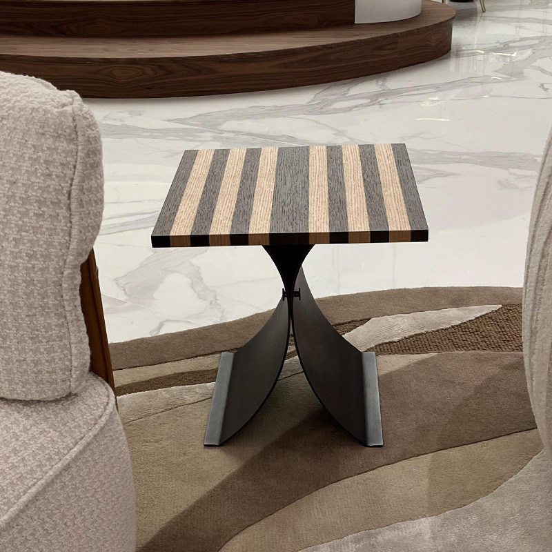 EKAR Modern Side Table with Stainless Steel Base