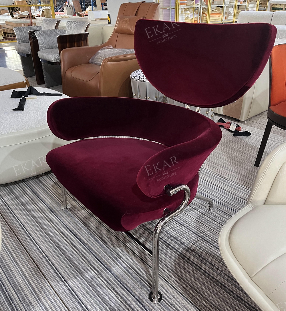 EKAR Classic Three-Petal Stainless Steel Lounge Chair