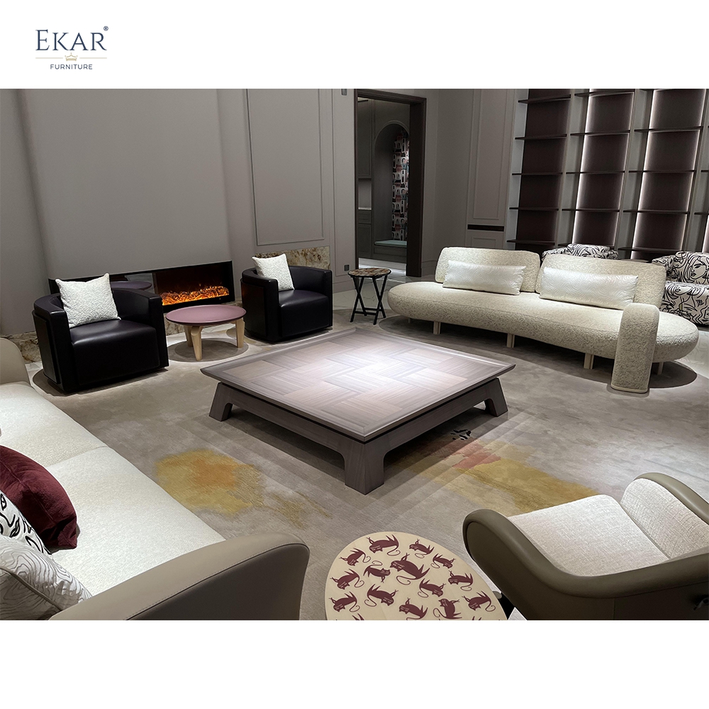 EKAR Vera Solid Wood Coffee Table – Large Living Room Centerpiece