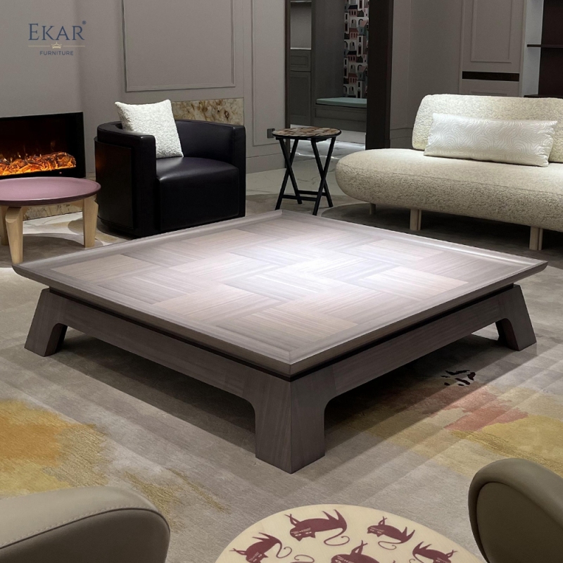 EKAR Vera Solid Wood Coffee Table – Large Living Room Centerpiece