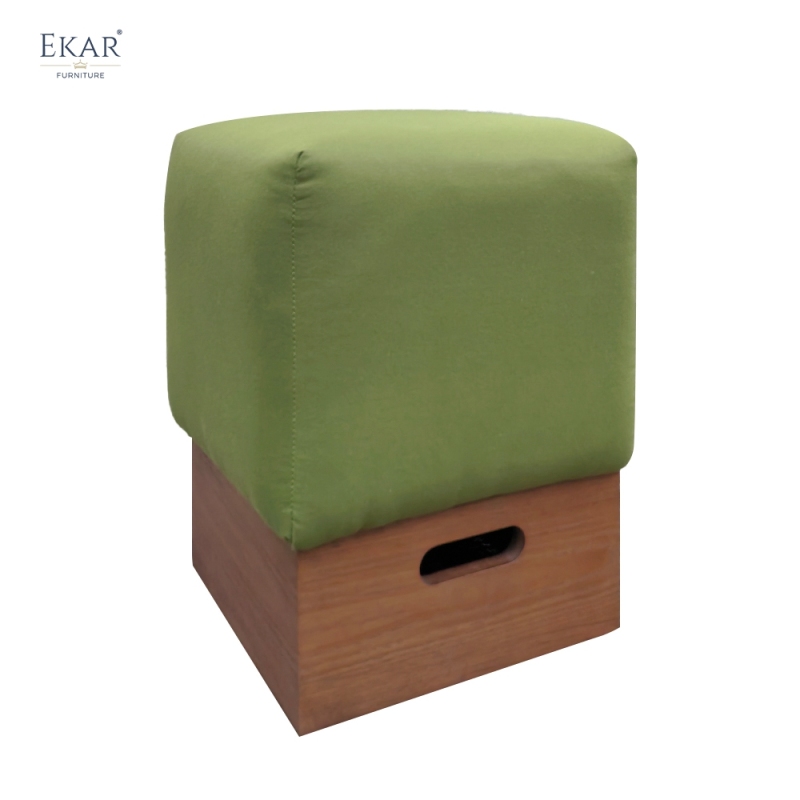 EKAR Terra Stool – Square Solid Wood Base Outdoor Seating for Patios & Gardens