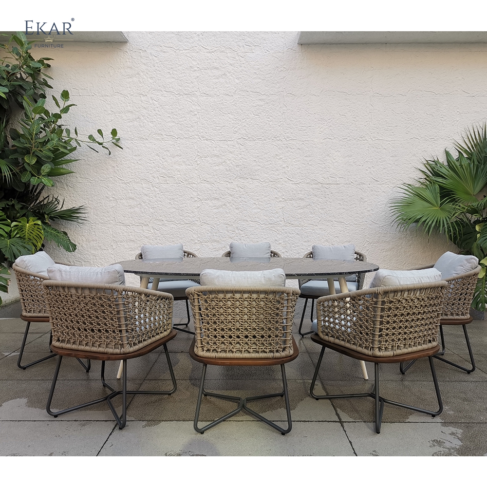 EKAR Horizon Outdoor Dining Table – Modern Minimalist Patio Table for Gardens, Lakeside & Backyard Gatherings