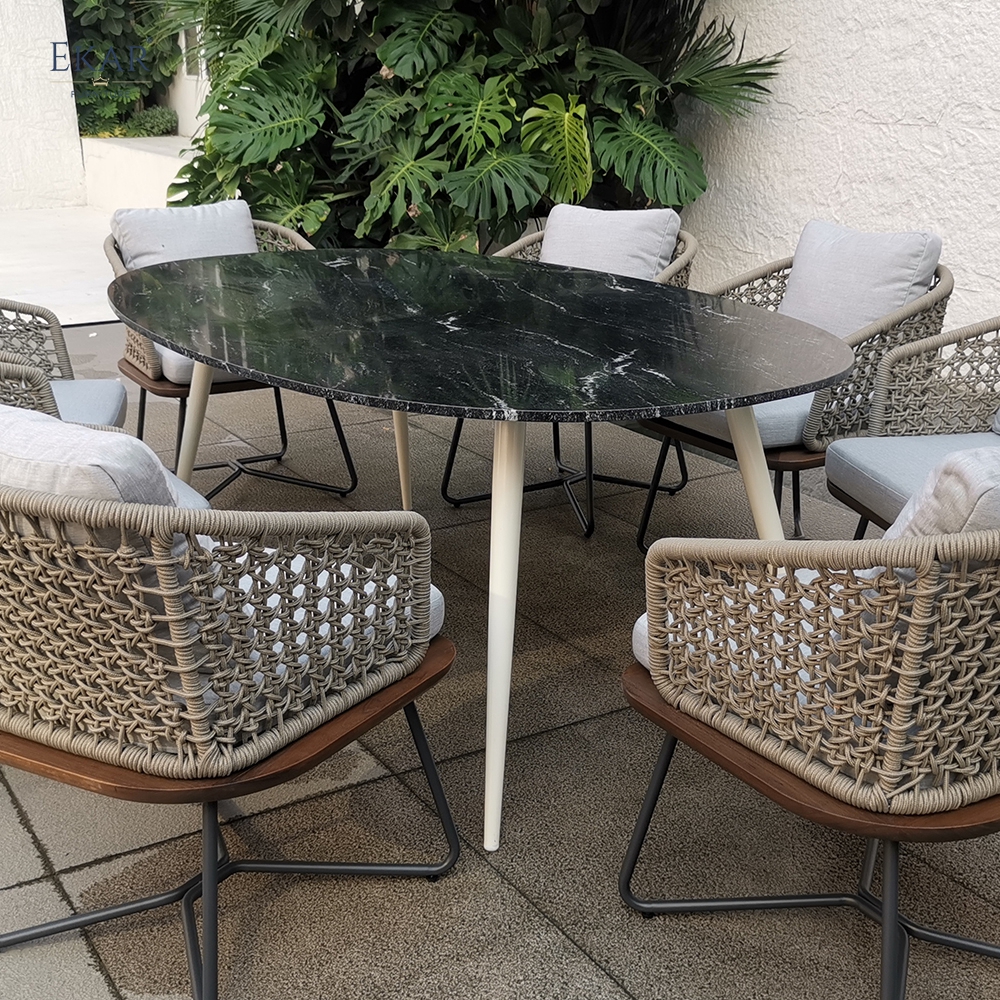 EKAR Horizon Outdoor Dining Table – Modern Minimalist Patio Table for Gardens, Lakeside & Backyard Gatherings